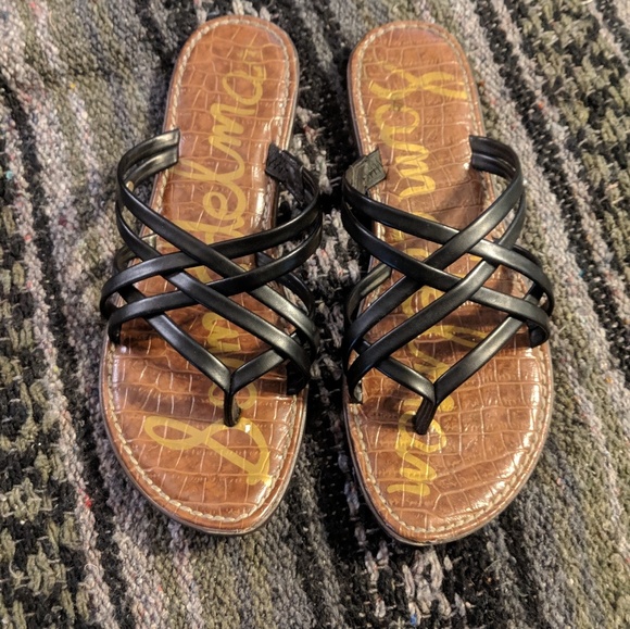 Sam Edelman Shoes - Sam Eldelman Black Georgette Strap Sandal